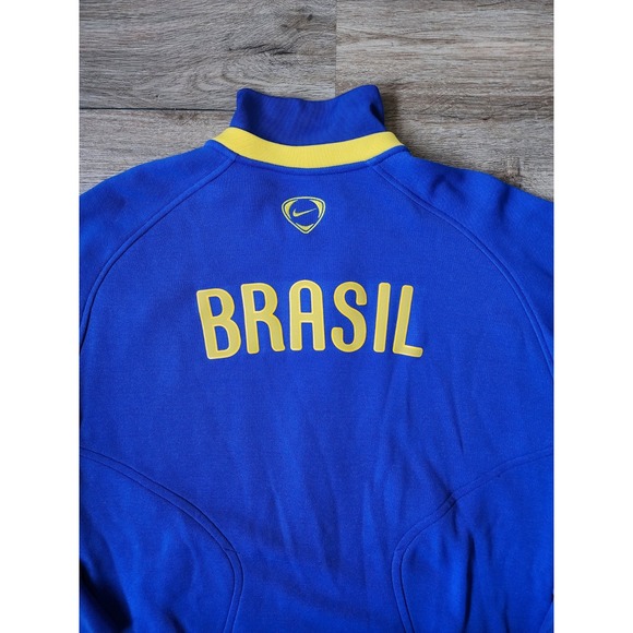 Brazil Nike Track Jacket CBF 2008-09 Blue Yelllow Soccer Football Sz X-Large Y2K - Picture 6 of 11